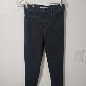 levi 720 jeans stretchy high rise super skinny womens 25 in black with sparkles